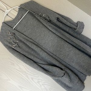 Grey Nitted Cardigan
